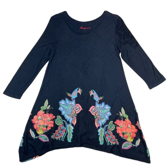 Desigual Black Floral Top | Size L - Picture 2 of 7